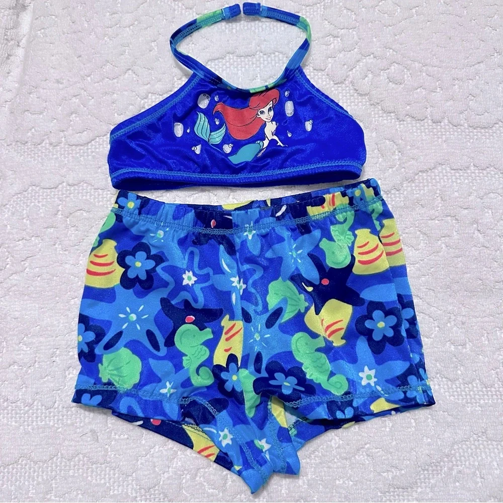 Disney Store | Swim Set | Little Mermaid Bikini Top & Swim Shorts